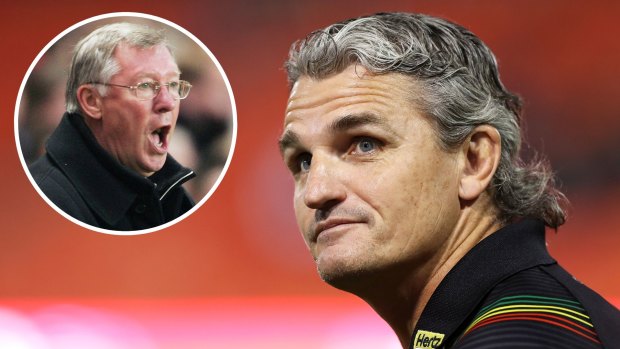 Penrith Panthers coach Ivan Cleary and legendary Manchester United manager Sir Alex Ferguson.