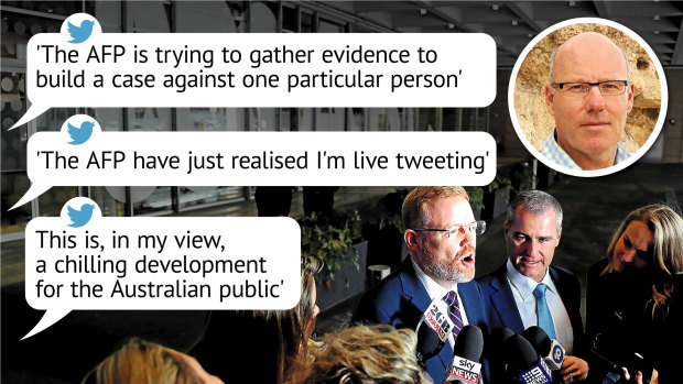 John Lyons live tweeted as AFP and ABC lawyers combed through documents to determine which documents were eligible to be handed over under the search warrant. 