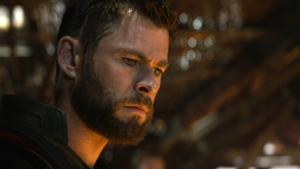 Chris Hemsworth in a scene from Avengers: Endgame.
