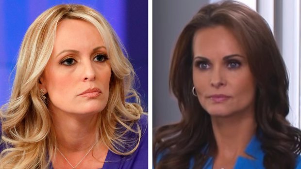 Adult film actress Stormy Daniels (left) and former Playboy model Karen McDougal.