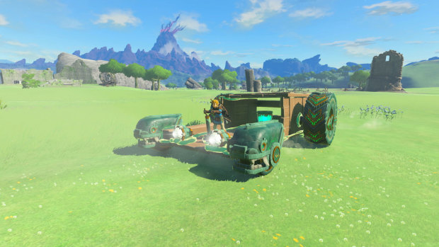 Using found materials, and the mysterious “Zonai devices” that have fallen from the sky, Link can build all sorts of structures, vehicles and machines.