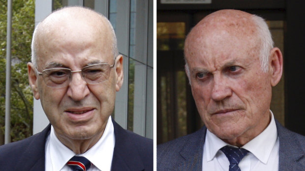 Former Labor ministers Eddie Obeid and Ian Macdonald outside court this week. 