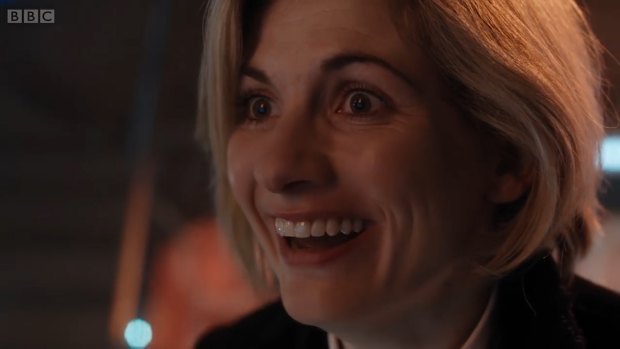Jodie Whittaker in her first appearance as Doctor Who in the Twice Upon a Time Christmas special.