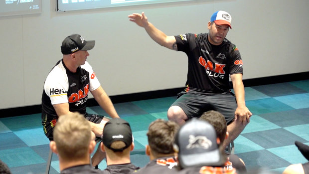Craig Gower speaks to Penrith players during the pre-season about the sacrifices they would need to make to win a premiership.