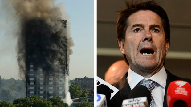 The Grenfell Tower cladding catastrophe in London and NSW Minister for Better Regulation Kevin Anderson.