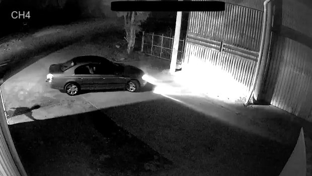 CCTV shows Dale Pantic's 2005 silver Ford Falcon leaving a Sale property about 10.58pm on April 12, 2019, two days after his mystery disappearance.Dale wasn't behind the wheel and police are appealing for the public's help to identify the mystery driver.