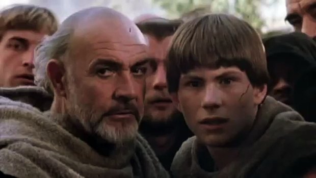 Sean Connery and Christian Slater in the film version of Umberto Eco's The Name of the Rose.