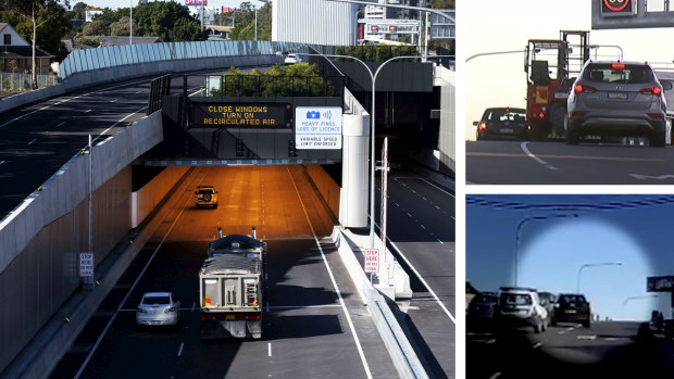 Sydney drivers were caught stopping traffic and cutting across lanes while struggling to navigate entry points to the new M4 tunnel last week. 