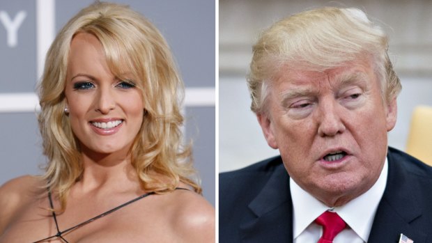 Donald Trump was aware of a hush payment made to porn star Stormy Daniels (left), Cohen said.