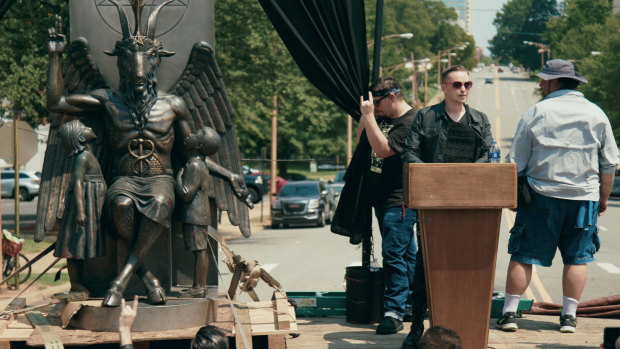 Satanists argued for the erection of a statue of Baphomet.