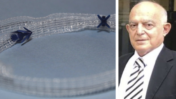 Former surgeon Peter Petros is the public face of a clinical trial of a controversial vaginal mesh device on up to 30 women in Europe. He said the trial has been withdrawn.