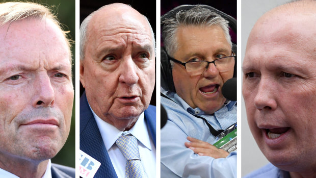 Tony Abbott, Alan Jones, Ray Hadley and Peter Dutton.
