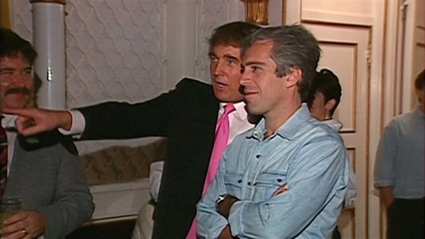 Donald Trump and Jeffrey Epstein at Trump's Mar-a-Lago resort in 1992.
