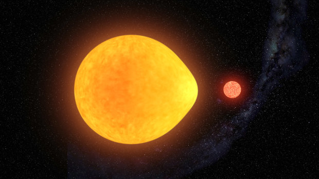 An artist's impression of the pulsating star and its small but powerful partner.