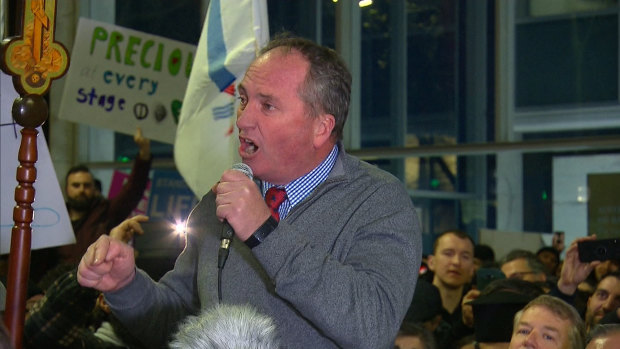 Former deputy prime minister Barnaby Joyce joins an anti-abortion rally in Sydney amid the debate in the NSW Parliament.