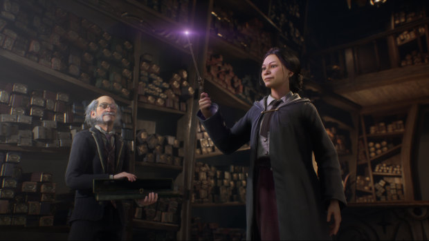 Players create and play as their own witch or wizard at a magic school in Hogwarts Legacy. 