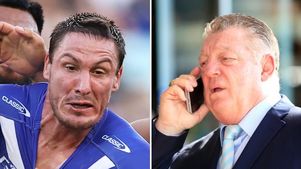 Former Canterbury Bulldogs captain Josh Jackson and club supremo Phil Gould.