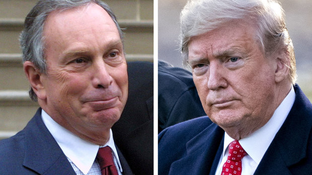 Michael Bloomberg, left, is hoping to win the Democratic nomination to go head to head against Donald Trump in 2020. 