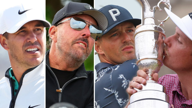 Top LIV Golf players (L-R) Brooks Koepka, Phil Mickelson, Bryson DeChambeau and Cam Smith.
