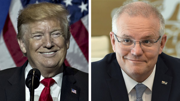 US President Donald Trump and Prime Minister Scott Morrison. 