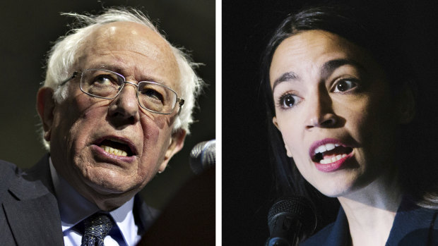 Bernie Sanders and Alexandria Ocasio-Cortez. The more progressive Democrats are advocating a novel response to economic stagnation.