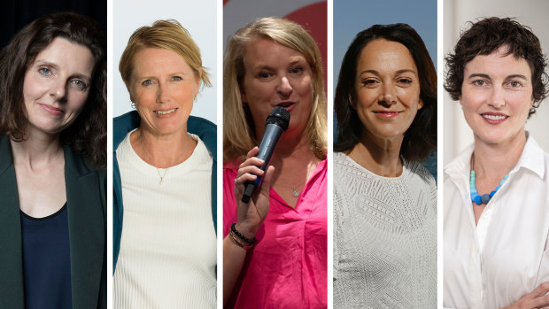 Independent candidates Allegra Spender (Wentworth), Zoe Daniel (Goldstein), Kylea Tink (North Sydney), Sophie Scamps (Mackellar) and Kate Chaney (Curtin). 