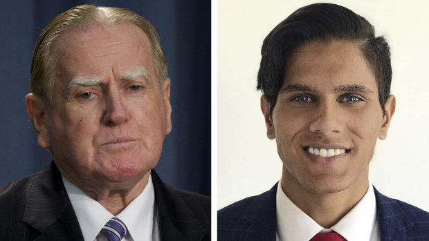 Fred Nile and his teenage tormentor, Samraat Grewal.