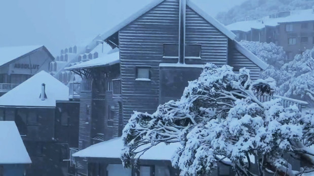 Snow fell on Mt Hotham on Thursday.