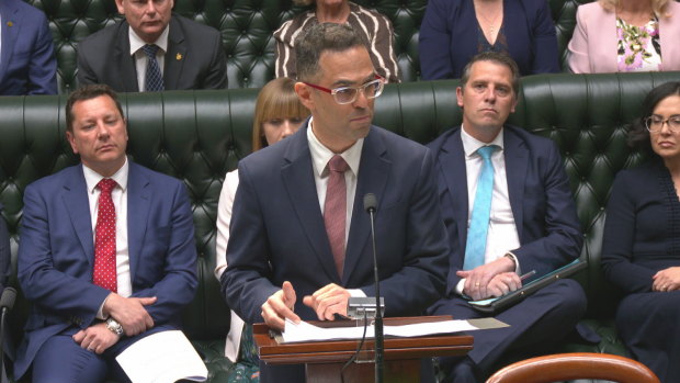 NSW Treasurer Daniel Mookhey speaking at parliament.