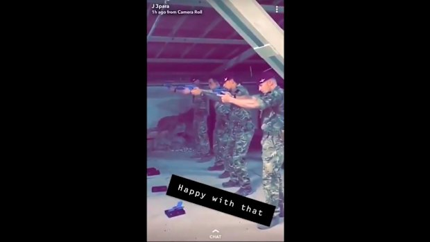 The footage of British soldiers was first uploaded to Snapchat then Twitter.