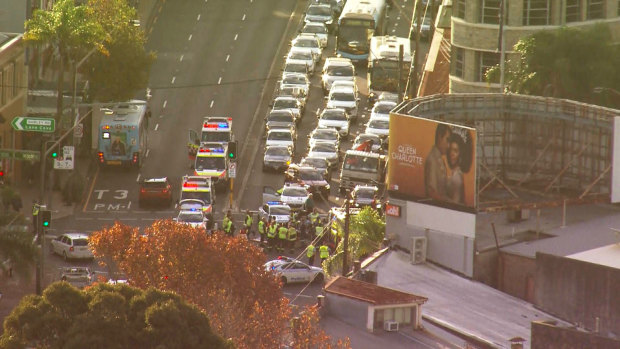 Traffic was heavy in the area as all southbound lanes of the Pacific Highway were closed after the crash.