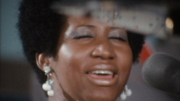 Aretha Franklin, singing in a Los Angeles church in 1972, a performance caught on film that's only now been released.