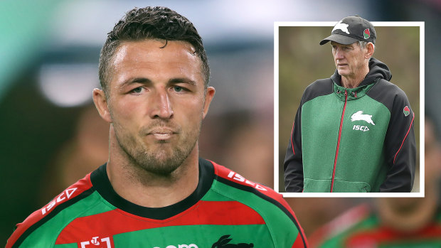 Sam Burgess has stood down from his role as assistant in Wayne Bennett's coaching team at Souths.