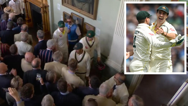 Pat Cummins (inset with Alex Carey) handled the fallout from the Jonny Bairstow incident at Lord’s with aplomb.