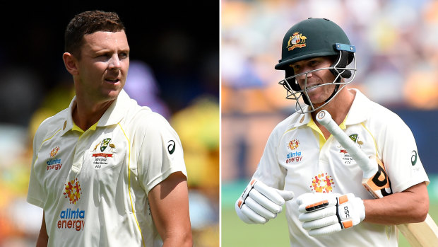 Josh Hazlewood is out of the second Test, while David Warner will need to prove his fitness to play.