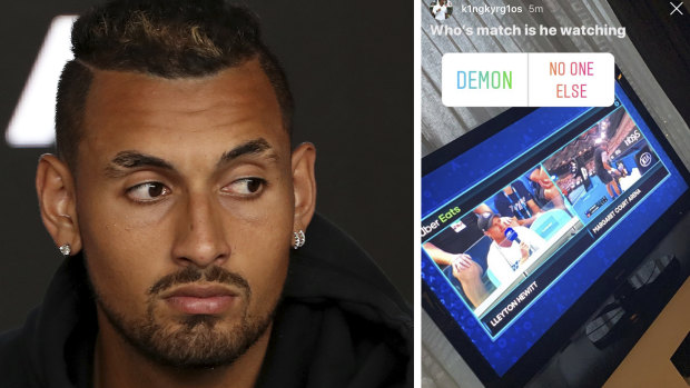 Nick Kyrgios has taken a shot at Lleyton Hewitt on Instagram.