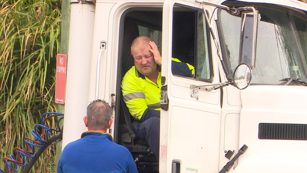 The driver behind the wheel of the truck that hit Solomon Shortland at the scene.