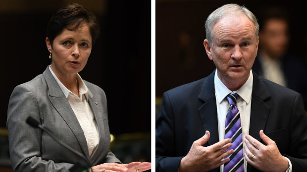 Potential defectors: Liberal MPs Tanya Davies and Kevin Conolly.