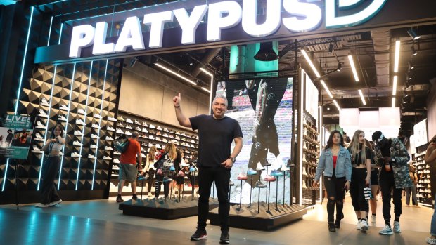 Accent Group Chief executive Daniel Agostinelli out the front of the Platypus Melbourne Central Superstore