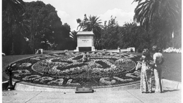 Time passes: The floral clock in an undated photo that appears to be from the 1970s. 