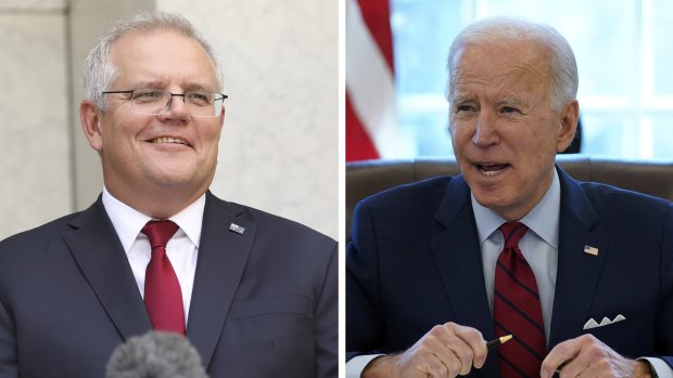 Prime Minister Scott Morrison has spoken with US President Joe Biden.