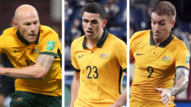 Aaron Mooy, Tom Rogic and Adam Taggart.