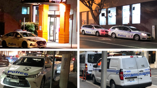 Police cars parked in civilian spots in Surry Hills despite the local station with dedicated off-street and on-street located around the corner.