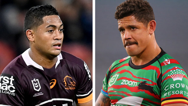 Dane Gagai, right, is moving to the Knights, which could open room for South Sydney to sign Anthony Milford, left. 