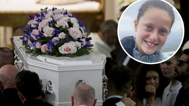 Veronique Sakr's funeral at Santa Sabina College Chapel in February. 