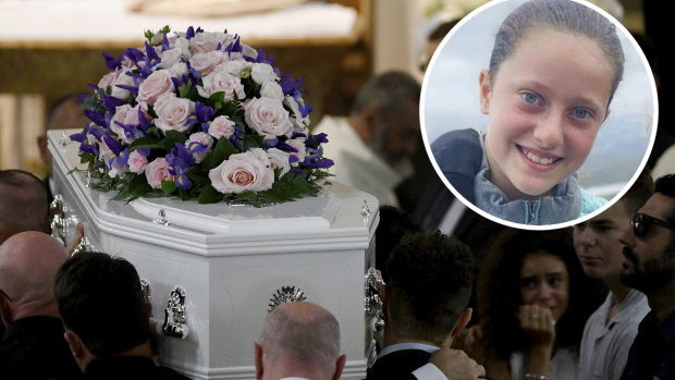 Veronique Sakr's funeral at Santa Sabina College Chapel in February. 