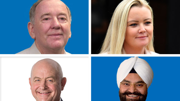 Clockwise: Peter Killin, Jessica Whelan, Gurpal Singh and Jeremy Hearn made controversial comments online which emerged during the 2019 federal election campaign.