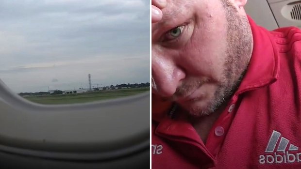 Qantas passenger Tudor Vasile filmed the emergency landing of flight QF1929 at Brisbane Airport after the malfunction.