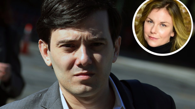 Martin Shkreli, former chief executive officer of Turing Pharmaceuticals. Inset is Christie Smythe's Twitter profile picture.