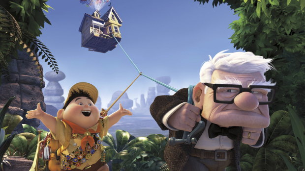The Pixar film Up charts the adventure of widower Carl Fredricksen and Junior Wilderness Explorer Russell.